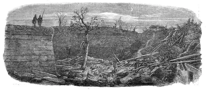 Framed Print : The Late Explosion at Mayence - Site of the Powder Magazine, 1857. Creator: Richard Principal Leitch Framed Print : The Late Explosion at Mayence - Site of the Powder Magazine, 1857. Creator: Richard Principal Leitch