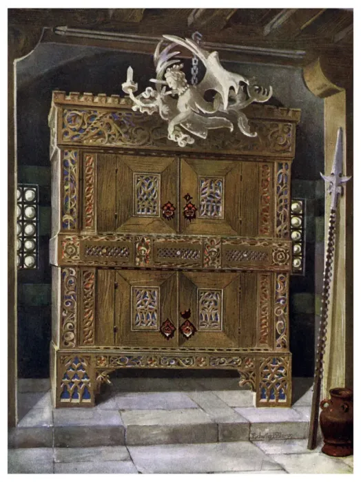 Framed Print : Late Gothic schrank, 1910. Artist: Edwin Foley Framed Print : Late Gothic schrank, 1910. Artist: Edwin Foley