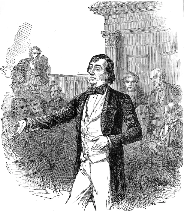 Framed Print : The late Lord Beaconsfield: Mr. Disraeli at the Buckinghamshire election, 1847, (1881). Creator: Smyth