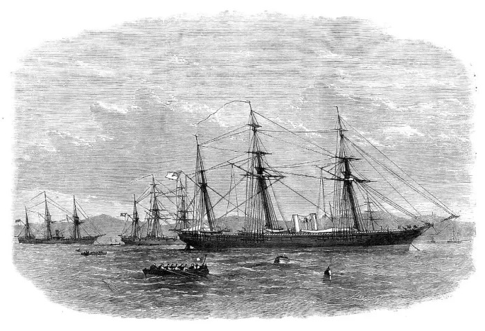 Framed Print : The late outrage on the Neutrality of Brazil: The Florida…and the Wachusetts…Bahia Harbour, 1864. Creator: Smyth Framed Print : The late outrage on the Neutrality of Brazil: The Florida…and the Wachusetts…Bahia Harbour, 1864. Creator: Smyth