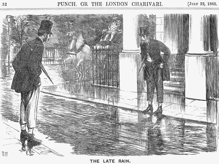 Framed Print : The Late Rain, 1865. Artist: George du Maurier Framed Print : The Late Rain, 1865. Artist: George du Maurier