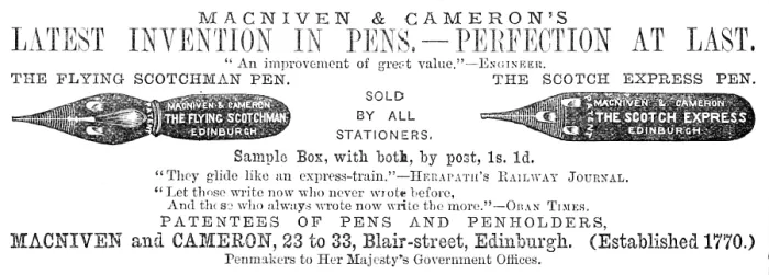 Framed Print : Latest Invention in Pens - Perfection at Last, 1883. Creator: Unknown Framed Print : Latest Invention in Pens - Perfection at Last, 1883. Creator: Unknown