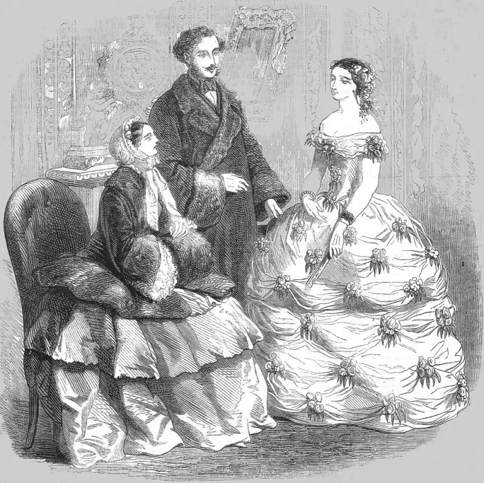 Framed Print : Latest Paris Fashion, 1854. Creator: Unknown Framed Print : Latest Paris Fashion, 1854. Creator: Unknown