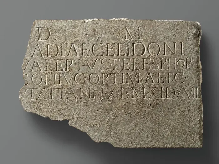 Framed Print : Latin Funerary Inscription Cut into the Reverse of a Fluted Pilaster Revetment, 1st-2nd century A.D. Creator: Unknown Framed Print : Latin Funerary Inscription Cut into the Reverse of a Fluted Pilaster Revetment, 1st-2nd century A.D. Creator: Unknown