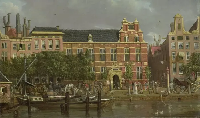 Framed Print : The Latin school on the Singel, Amsterdam, 1802. Creator: Jacob Smies Framed Print : The Latin school on the Singel, Amsterdam, 1802. Creator: Jacob Smies