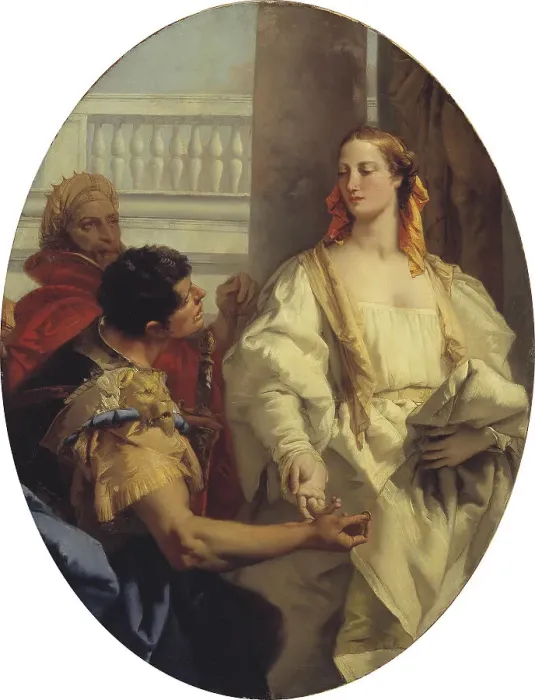 Framed Print : Latinus offers Aeneas his daughter Lavinia in marriage, 1753-1754. Creator: Tiepolo, Giambattista (1696-1770) Framed Print : Latinus offers Aeneas his daughter Lavinia in marriage, 1753-1754. Creator: Tiepolo, Giambattista (1696-1770)
