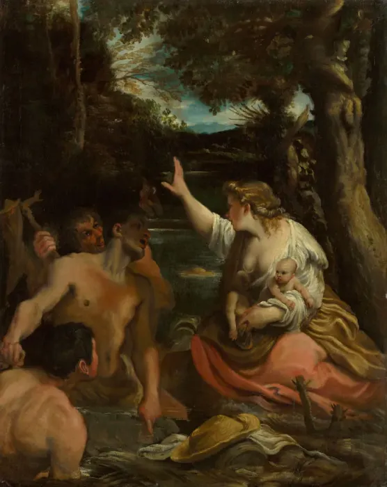 Framed Print : Latona and the Lycian Peasants (Latona Protecting her Children), 1585. Creator: Carracci Framed Print : Latona and the Lycian Peasants (Latona Protecting her Children), 1585. Creator: Carracci