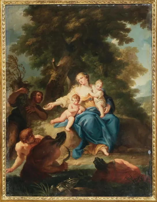 Framed Print : Latona transforms the Lycians into frogs, 18th century. Creator: Pozzi, Stefano (1699-1768) Framed Print : Latona transforms the Lycians into frogs, 18th century. Creator: Pozzi, Stefano (1699-1768)