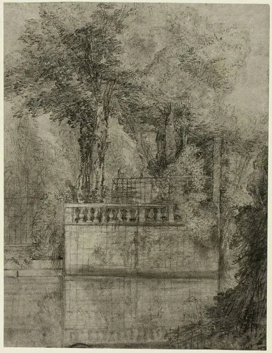Framed Print : Lattice Work and Reflecting Pool at Arcueil, 1744 / 47. Creator: Jean-Baptiste Oudry Framed Print : Lattice Work and Reflecting Pool at Arcueil, 1744 / 47. Creator: Jean-Baptiste Oudry