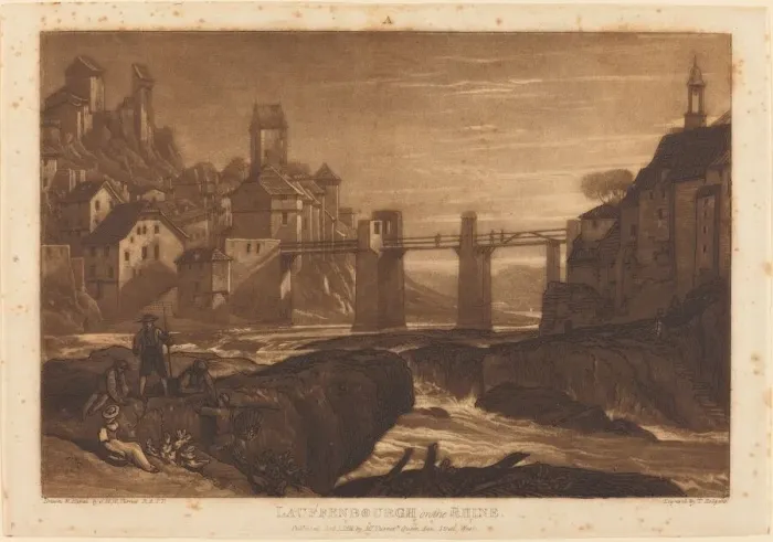 Framed Print : Lauffenbourgh on the Rhine, published 1811. Creator: JMW Turner Framed Print : Lauffenbourgh on the Rhine, published 1811. Creator: JMW Turner