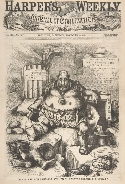 Framed Print : What are You Laughing at? To the Victor Belong the Spoils (from Harpers Week Framed Print : What are You Laughing at? To the Victor Belong the Spoils (from Harpers Week