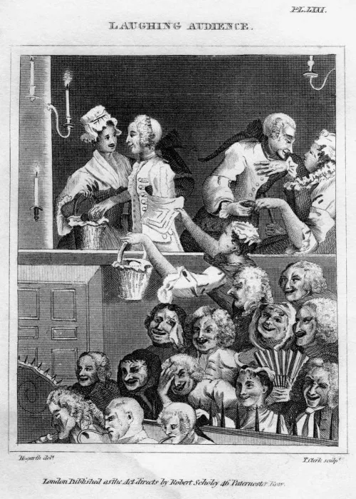 Framed Print : Laughing Audience, 18th century. Artist: Thomas Clerk Framed Print : Laughing Audience, 18th century. Artist: Thomas Clerk