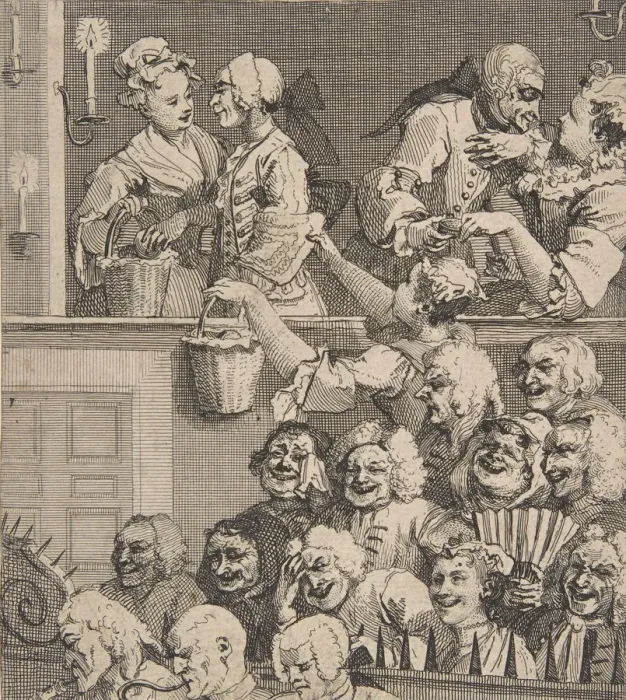 Framed Print : The Laughing Audience, December 1733. December 1733. Creator: William Hogarth Framed Print : The Laughing Audience, December 1733. December 1733. Creator: William Hogarth