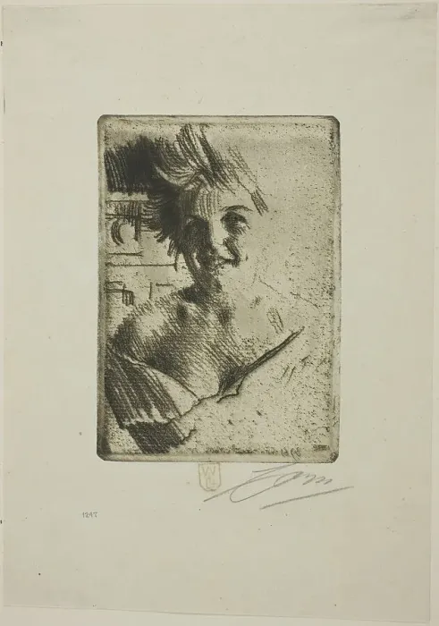 Framed Print : Laughing Model I, 1898. Creator: Anders Leonard Zorn Framed Print : Laughing Model I, 1898. Creator: Anders Leonard Zorn