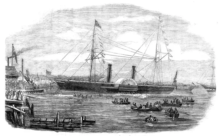 Framed Print : Launch of the Australian Steam-ship Pacific, at Millwall, 1854. Creator: Unknown. Launch of the Australian Steam-ship Pacific, at Millwall, 1854. Creator: Unknown Framed Print : Launch of the Australian Steam-ship Pacific, at Millwall, 1854. Creator: Unknown. Launch of the Australian Steam-ship Pacific, at Millwall, 1854. Creator: Unknown