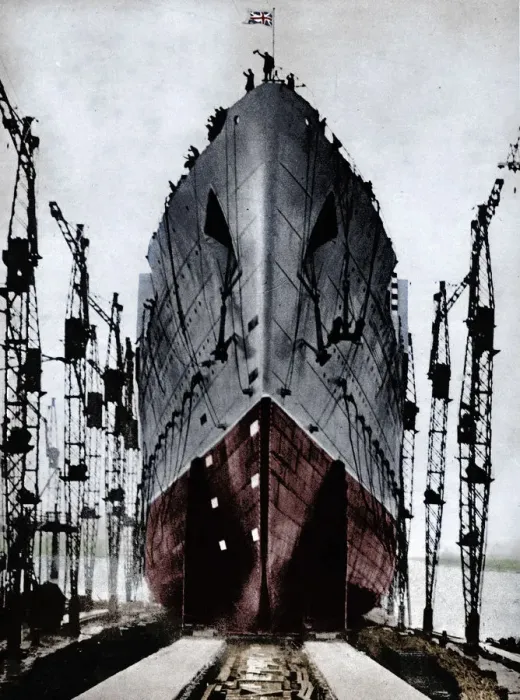 Framed Print : Launch of the Cunard ocean liner `Queen Mary`, 1934 (1935) Framed Print : Launch of the Cunard ocean liner `Queen Mary`, 1934 (1935)