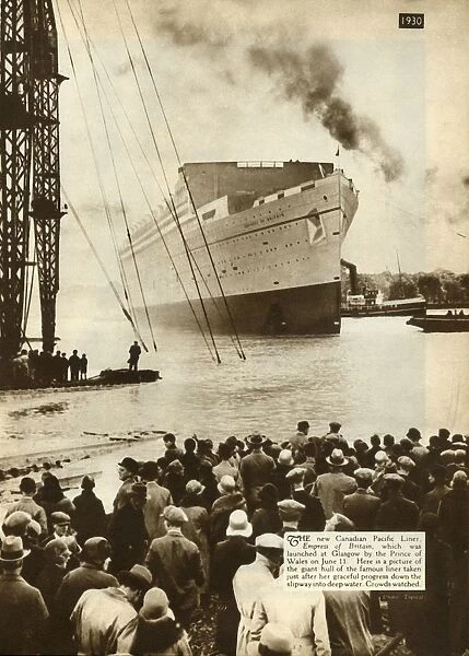 Launch of the Empress of Britain, Glasgow, 11 June 1930, (1935). Creator: Unknown