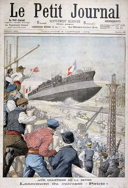 Launch of the French battleship Patrie, Toulon, December 1903 (1904)