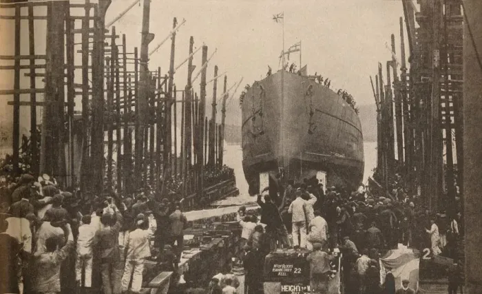 Framed Print : Launch of H. M. S. Lion in August, 1910, c1910, (1935) Framed Print : Launch of H. M. S. Lion in August, 1910, c1910, (1935)