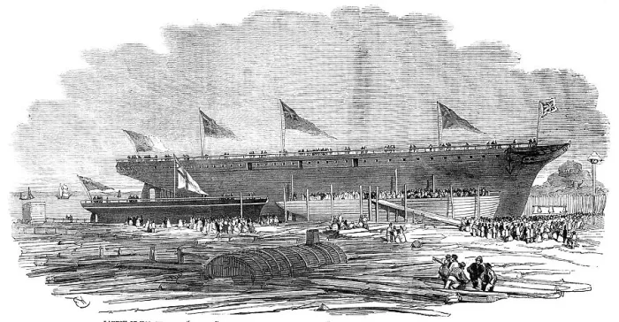 Framed Print : Launch of H.M. Gun-Boat Pelter, and the Portuguese Steam-ship Dom Pedro Secondo, at... 1854. Creator: Unknown. Launch of H.M. Gun-Boat Pelter, and the Portuguese Steam-ship Dom Pedro Secondo, at... 1854 Framed Print : Launch of H.M. Gun-Boat Pelter, and the Portuguese Steam-ship Dom Pedro Secondo, at... 1854. Creator: Unknown. Launch of H.M. Gun-Boat Pelter, and the Portuguese Steam-ship Dom Pedro Secondo, at... 1854