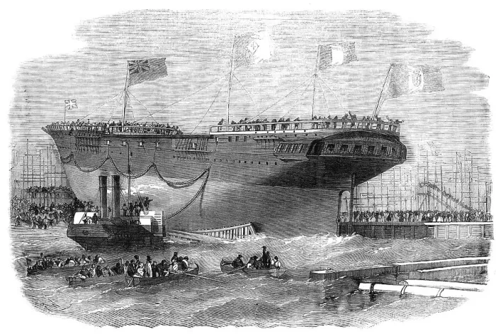 Framed Print : Launch of the Torino, at Blackwall, 1856. Creator: Edwin Weedon. Launch of the Torino, at Blackwall, 1856. Creator: Edwin Weedon Framed Print : Launch of the Torino, at Blackwall, 1856. Creator: Edwin Weedon. Launch of the Torino, at Blackwall, 1856. Creator: Edwin Weedon