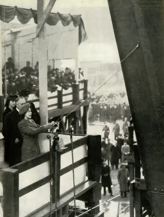 Framed Print : Launching H.M.S. Eagle - 19th March, 1946, 1947. Creator: Unknown Framed Print : Launching H.M.S. Eagle - 19th March, 1946, 1947. Creator: Unknown