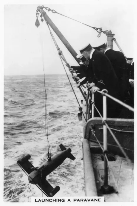Framed Print : Launching a paravane from the battleship HMS Rodney, 1937 Framed Print : Launching a paravane from the battleship HMS Rodney, 1937