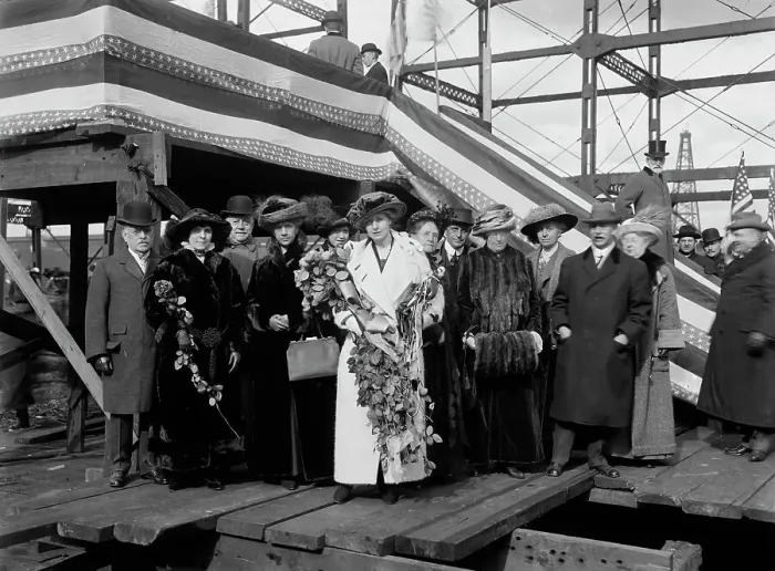 Framed Print : Launching party, Str. Seeandbee, 1912 Nov 9. Creator: William H. Jackson Framed Print : Launching party, Str. Seeandbee, 1912 Nov 9. Creator: William H. Jackson