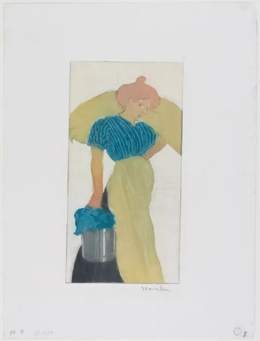 Framed Print : The Laundress, 1898. Creator: Theophile Alexandre Steinlen Framed Print : The Laundress, 1898. Creator: Theophile Alexandre Steinlen