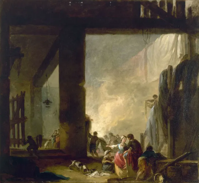 Framed Print : The Laundry. Artist: Robert, Hubert (1733-1808) Framed Print : The Laundry. Artist: Robert, Hubert (1733-1808)