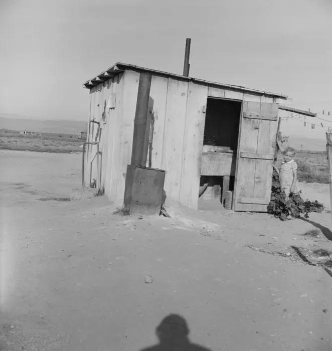 Framed Print : Laundry facilities for ten cabins at Arkansawyers auto camp, Salinas Valley, CA, 1939. Creator: Dorothea Lange Framed Print : Laundry facilities for ten cabins at Arkansawyers auto camp, Salinas Valley, CA, 1939. Creator: Dorothea Lange