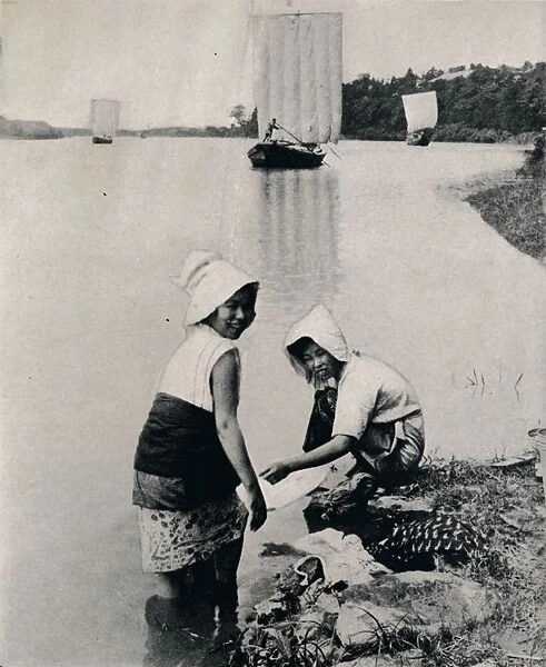 A laundry on the rivers brim, c1900, (1921). Artist: Julian Leonard Street