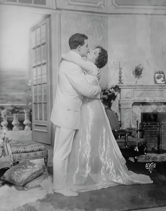 Framed Print : Laura Hall and Orrin Johnson embracing, scene form Children of Destiny, White N.Y. Photo, 1913. Creator: Bain News Service Framed Print : Laura Hall and Orrin Johnson embracing, scene form Children of Destiny, White N.Y. Photo, 1913. Creator: Bain News Service