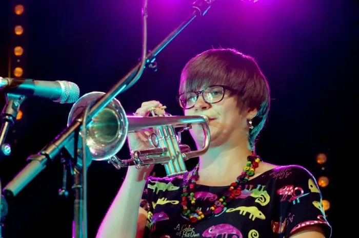 Framed Print : Laura Jurd, Love Supreme Jazz Festival, Glynde Place, East Sussex, 2015. Artist: Brian O Connor Framed Print : Laura Jurd, Love Supreme Jazz Festival, Glynde Place, East Sussex, 2015. Artist: Brian O Connor