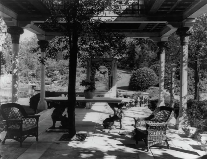 Framed Print : Laurelton Hall, Louis Tiffany Foundation, Laurel Hollow, Cold Spring Harbor, New York, c1918. Creator: Frances Benjamin Johnston. Laurelton Hall, Louis Tiffany Foundation, Laurel Hollow, Cold Spring Harbor, New York, c1918 Framed Print : Laurelton Hall, Louis Tiffany Foundation, Laurel Hollow, Cold Spring Harbor, New York, c1918. Creator: Frances Benjamin Johnston. Laurelton Hall, Louis Tiffany Foundation, Laurel Hollow, Cold Spring Harbor, New York, c1918