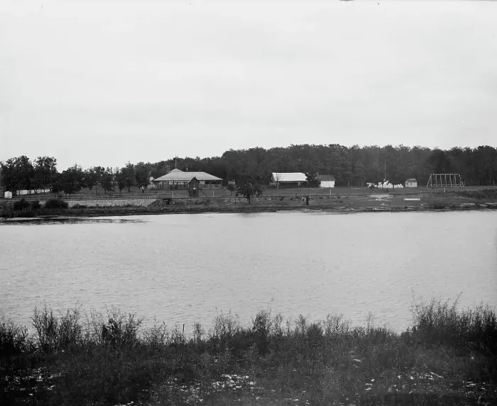 Framed Print : Laurelwood Park, Batavia, Ill. between 1880 and 1899. Creator: Unknown Framed Print : Laurelwood Park, Batavia, Ill. between 1880 and 1899. Creator: Unknown