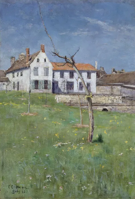 Framed Print : The Laurent Boarding House, Grez-sur-Loing, 1886. Creator: Elias Erdtman Framed Print : The Laurent Boarding House, Grez-sur-Loing, 1886. Creator: Elias Erdtman