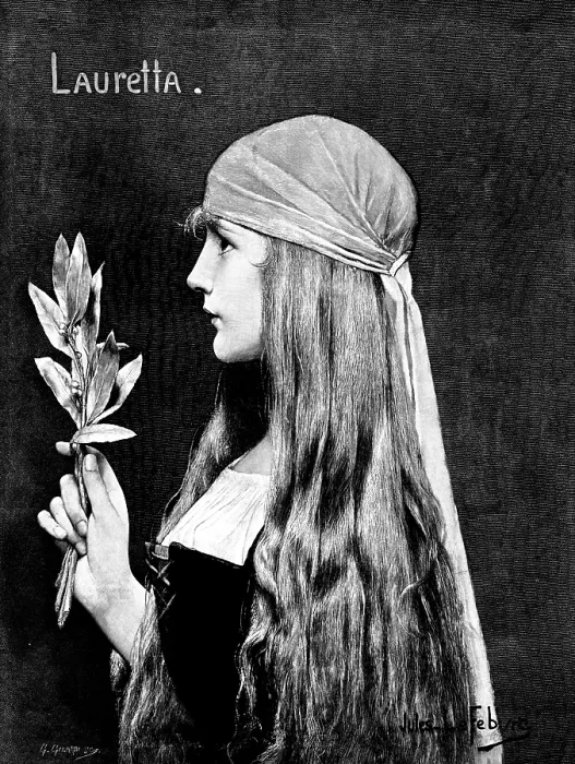 Framed Print : Lauretta - by Jules Lefebvre, 1895. Creator: Giuseppe Gilardi Framed Print : Lauretta - by Jules Lefebvre, 1895. Creator: Giuseppe Gilardi