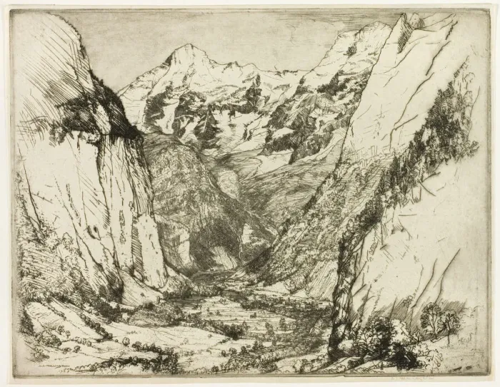Framed Print : The Lauterbrunnen, 1908. Creator: Donald Shaw MacLaughlan Framed Print : The Lauterbrunnen, 1908. Creator: Donald Shaw MacLaughlan