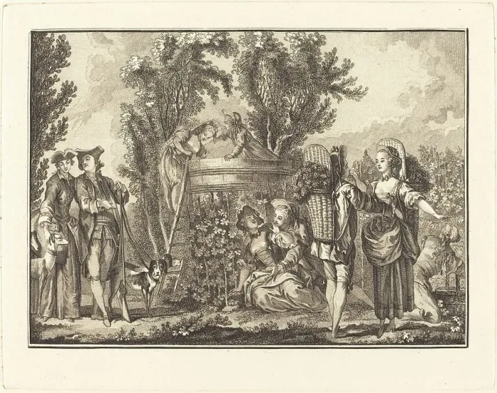 Framed Print : L'automne. Creators: Joseph de Longueil, Charles Eisen Framed Print : L'automne. Creators: Joseph de Longueil, Charles Eisen