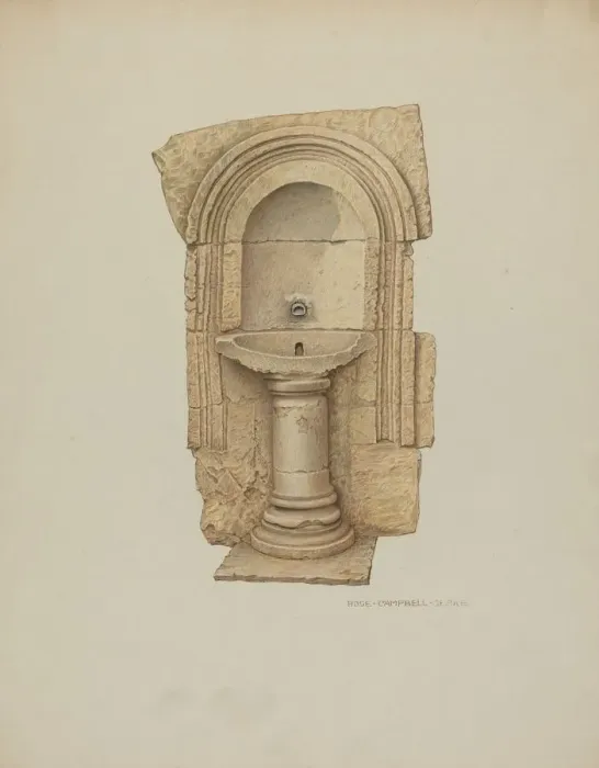 Framed Print : Lavabo, c. 1940. Creator: Rose Campbell-Gerke Framed Print : Lavabo, c. 1940. Creator: Rose Campbell-Gerke