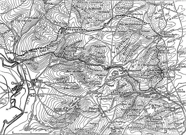L'avance realisee le 15 decembre, au Nord de Verdun, par les divisions du groupement Mangin, 1916. Creator: Unknown