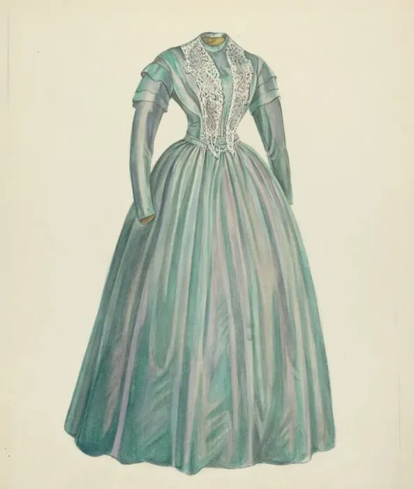 Framed Print : Lavender Taffeta Dress, 1935 / 1942. Creator: Unknown Framed Print : Lavender Taffeta Dress, 1935 / 1942. Creator: Unknown