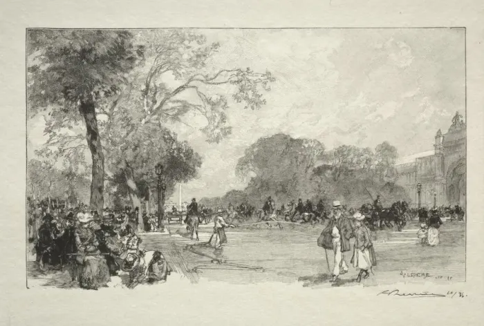 Framed Print : LAvenue des Champs Elysees. Creator: Auguste Louis Lepere (French, 1849-1918) Framed Print : LAvenue des Champs Elysees. Creator: Auguste Louis Lepere (French, 1849-1918)