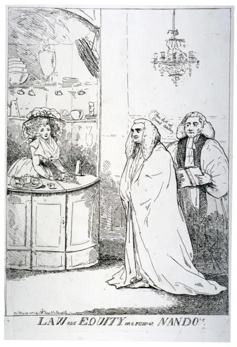 Framed Print : Law and equity, or a peep at Nando s, 1787 Framed Print : Law and equity, or a peep at Nando s, 1787