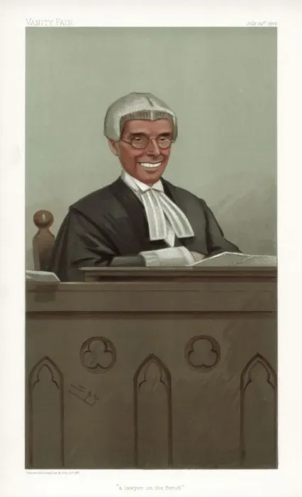 Framed Print : A Lawyer on the Bench, 1902. Artist: Spy Framed Print : A Lawyer on the Bench, 1902. Artist: Spy