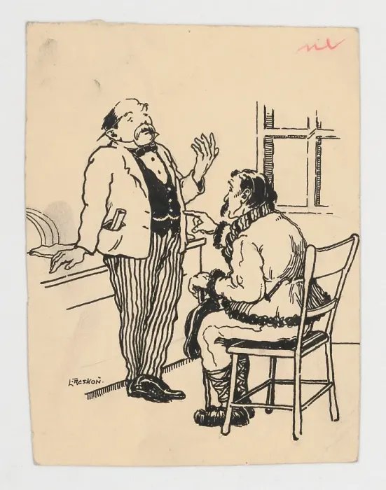 Framed Print : Lawyer with client, around 1920. Creator: Ladislav Treskon Framed Print : Lawyer with client, around 1920. Creator: Ladislav Treskon