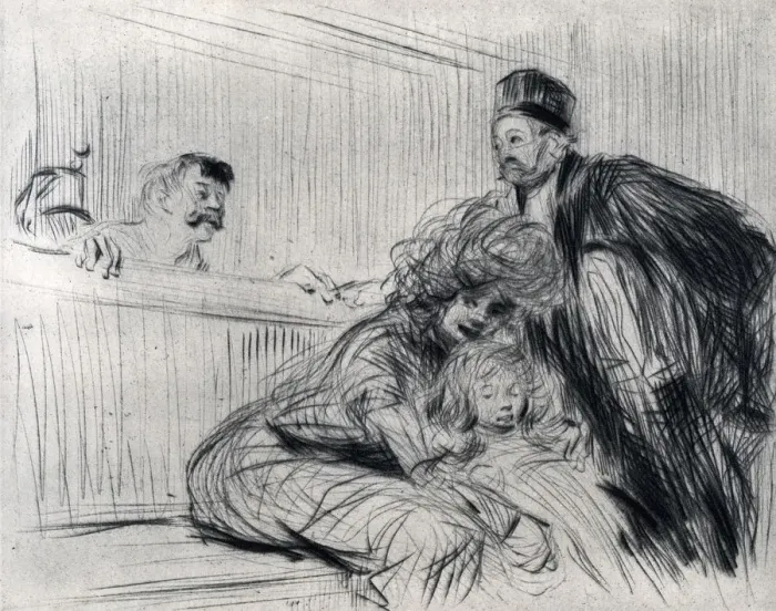 Framed Print : The Lawyer Speaking with the Prevenu, 1925. Artist: Jean Louis Forain