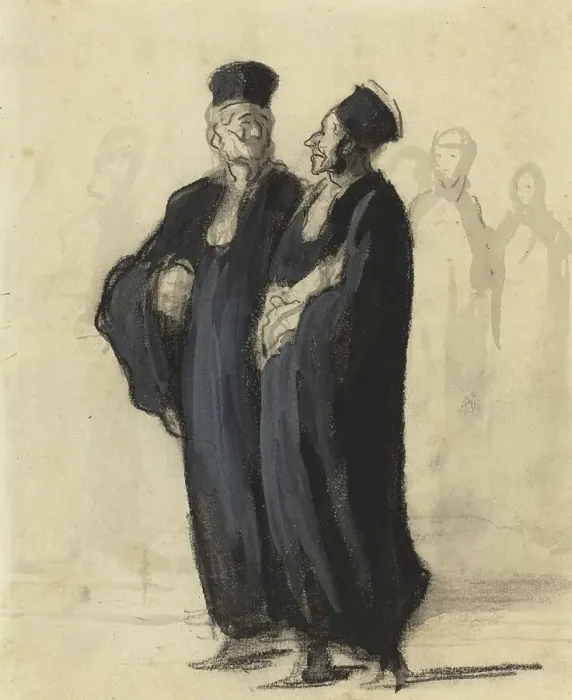 Framed Print : Two Lawyers. Creator: Honore Daumier Framed Print : Two Lawyers. Creator: Honore Daumier