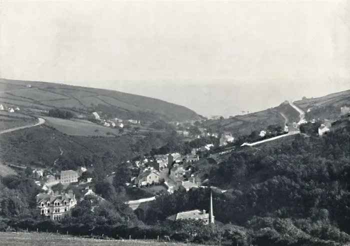 Framed Print : Laxey - General View, 1895 Framed Print : Laxey - General View, 1895